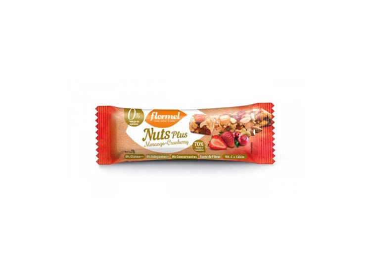 BARRA NUTS PLUS MORANGO + CRANBERRY ZERO 27g