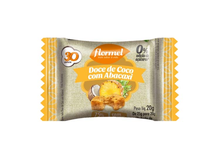 Doce de Abacaxi com Coco Zero 25g  R$3,59