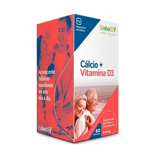 Cálcio + Vitamina D3 –  60 cápsulas – 800mg