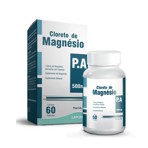 Cloreto de Magnésio Magnezium P.A Lapon 500mg 60 Cáps